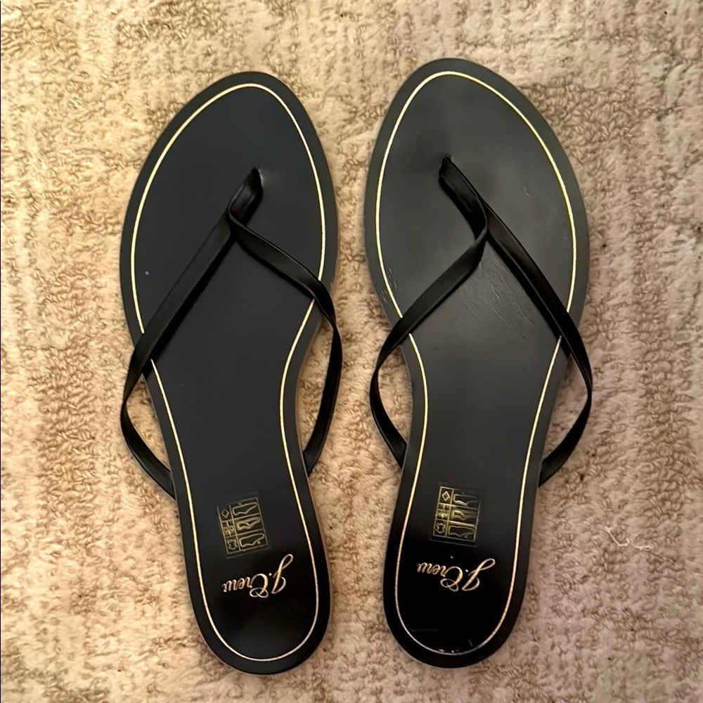 J. Crew Black Sandals Minimalist Beachwear